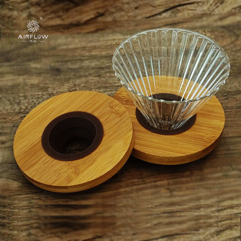 Coffee Dripper V60 - 푸어오버 커피 세트 (나무 스탠드 포함)