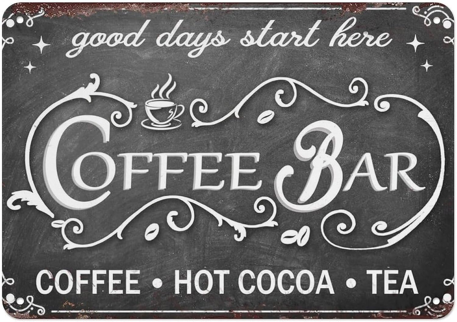 Coffee Tea And Cocoa - 빈티지 커피 바 간판 핫 코코아