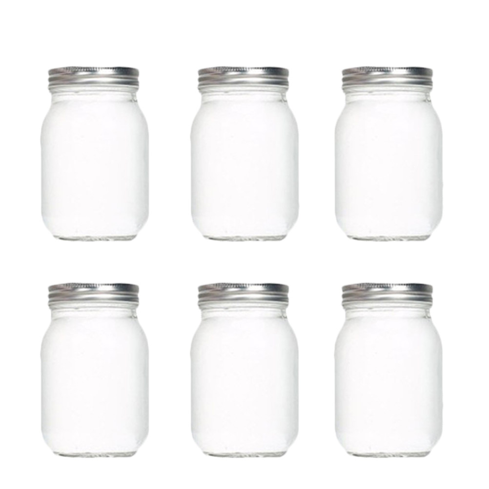 Coffee And Tea Glass - 6Pcs 투명한 둥근 유리병, 식품 저장용