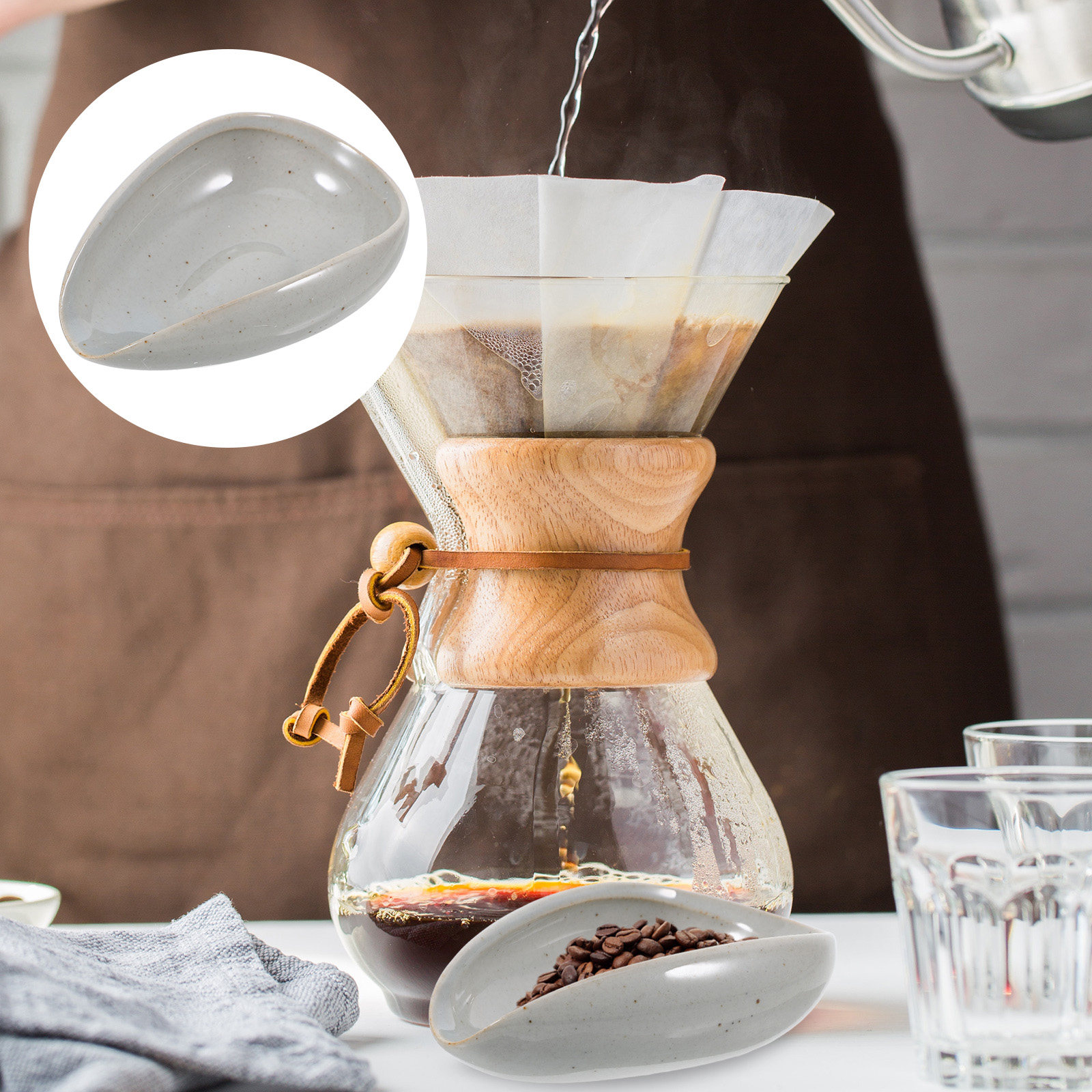 Coffee Tea Beans - 세라믹 커피 원두 트레이 다기능 계량컵