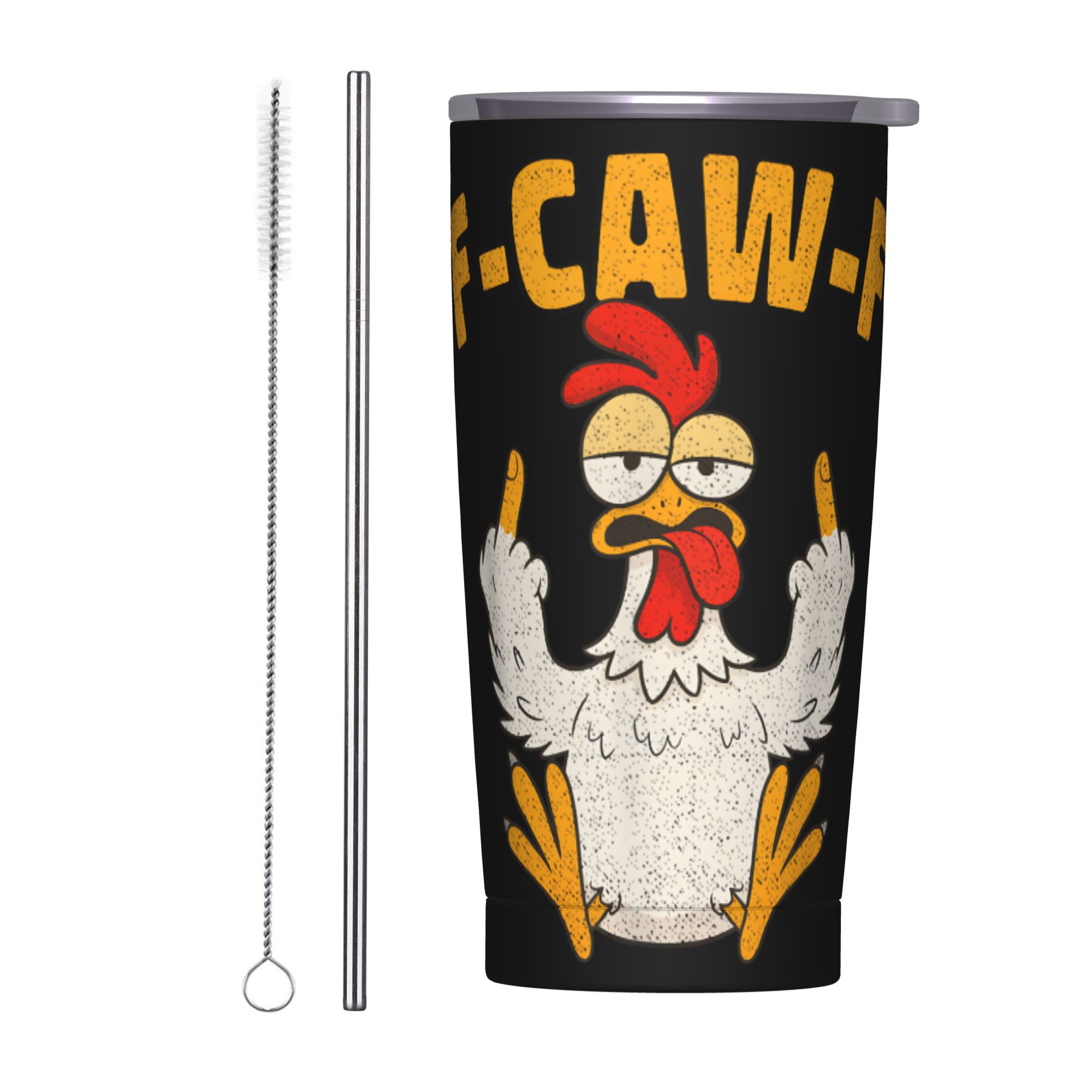 Double Wall Mug - 재미있는 F-Caw-F 치킨 FCAWF 텀블러 진공