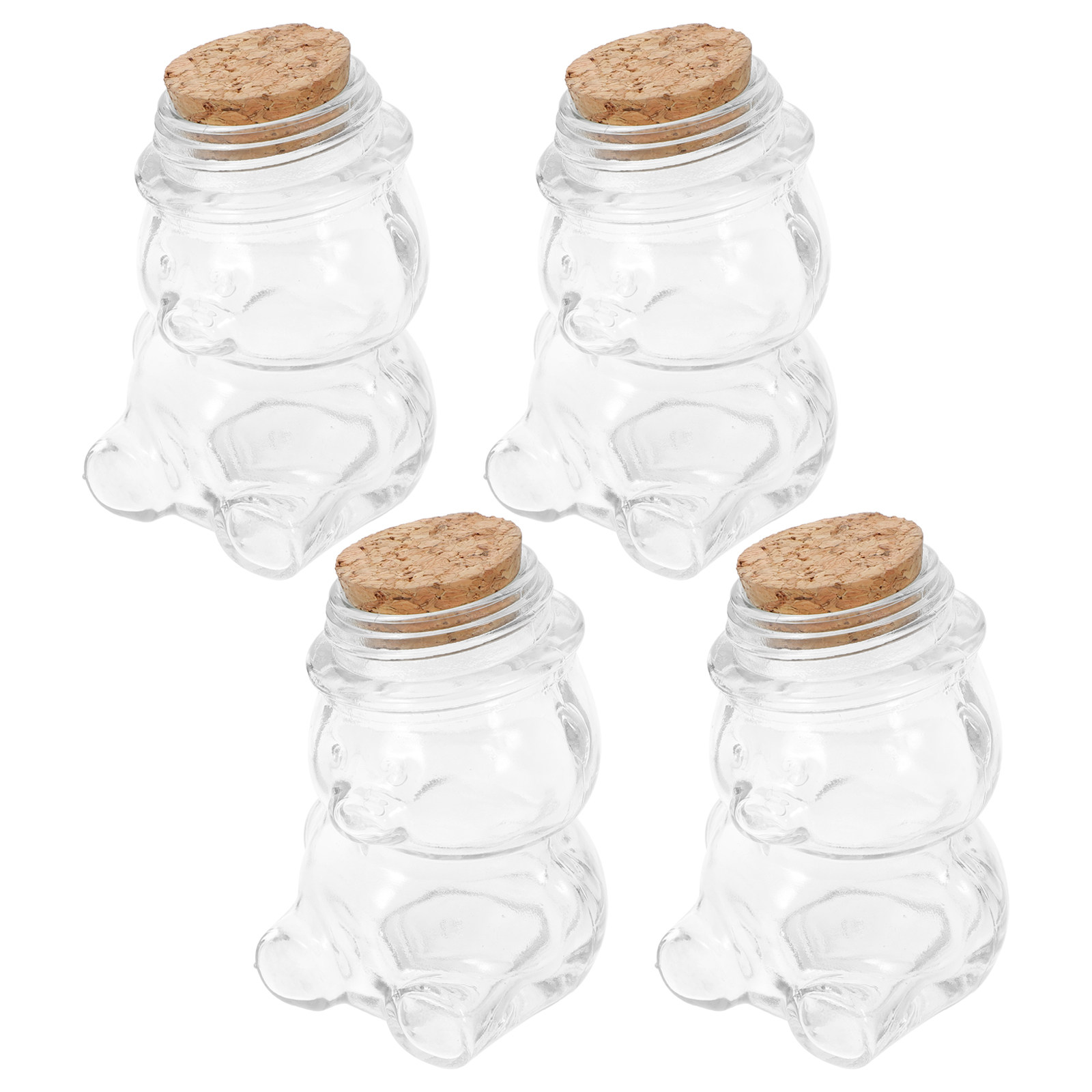 Coffee And Tea Glass - 4Pcs 유리 사탕 항아리 세트 사탕,