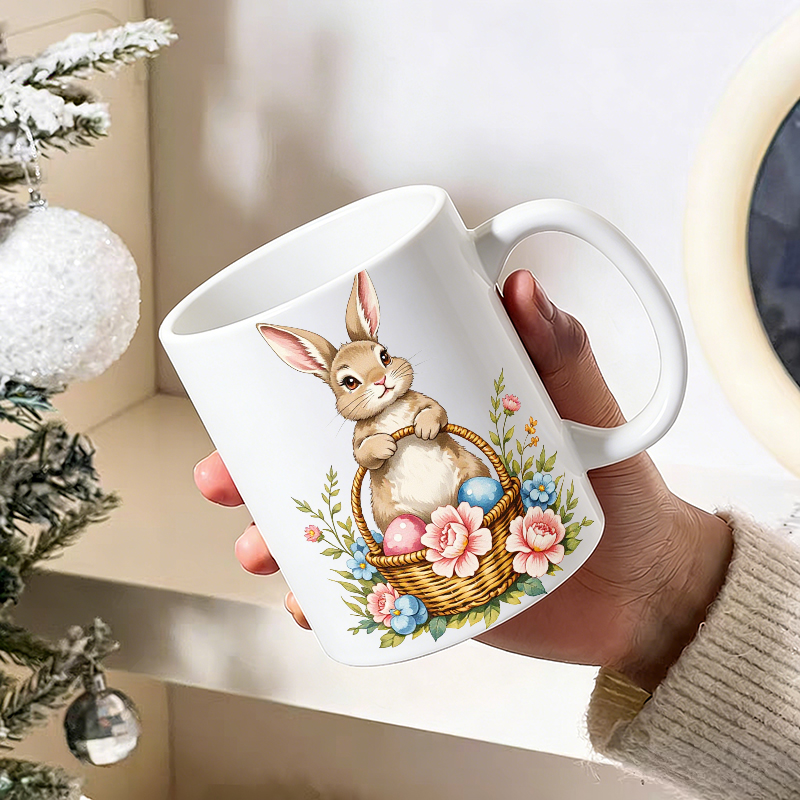 1PCS 부활절 토끼 계란 바구니 세라믹 컵, 커피 컵 - Coffee Tea Gift Basket 리뷰 및 가격