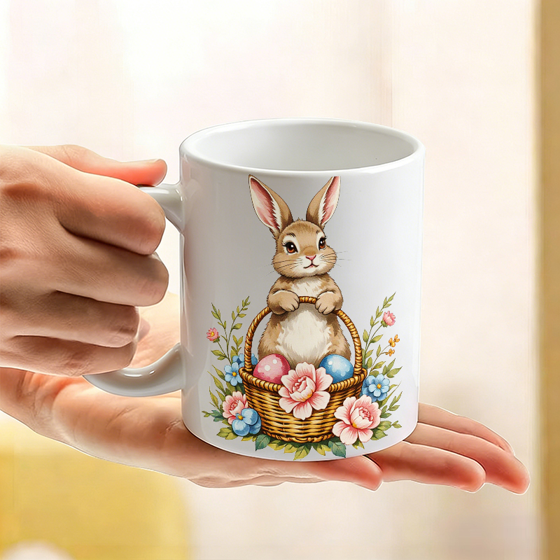 1PCS 부활절 토끼 계란 바구니 세라믹 컵, 커피 컵 - Coffee Tea Gift Basket 리뷰 및 가격
