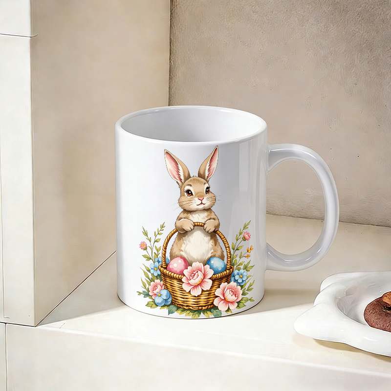1PCS 부활절 토끼 계란 바구니 세라믹 컵, 커피 컵 - Coffee Tea Gift Basket 리뷰 및 가격