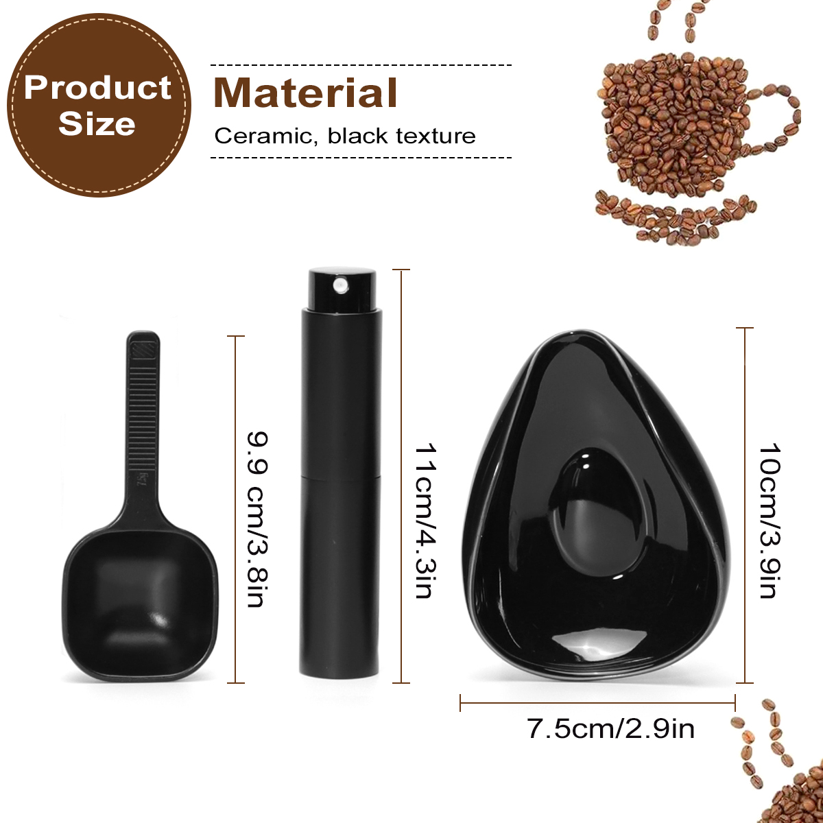 리세프 커피 원두 계량컵 및 스푼 세트, 세라믹 계량  - Coffee Tea Beans 리뷰 및 가격