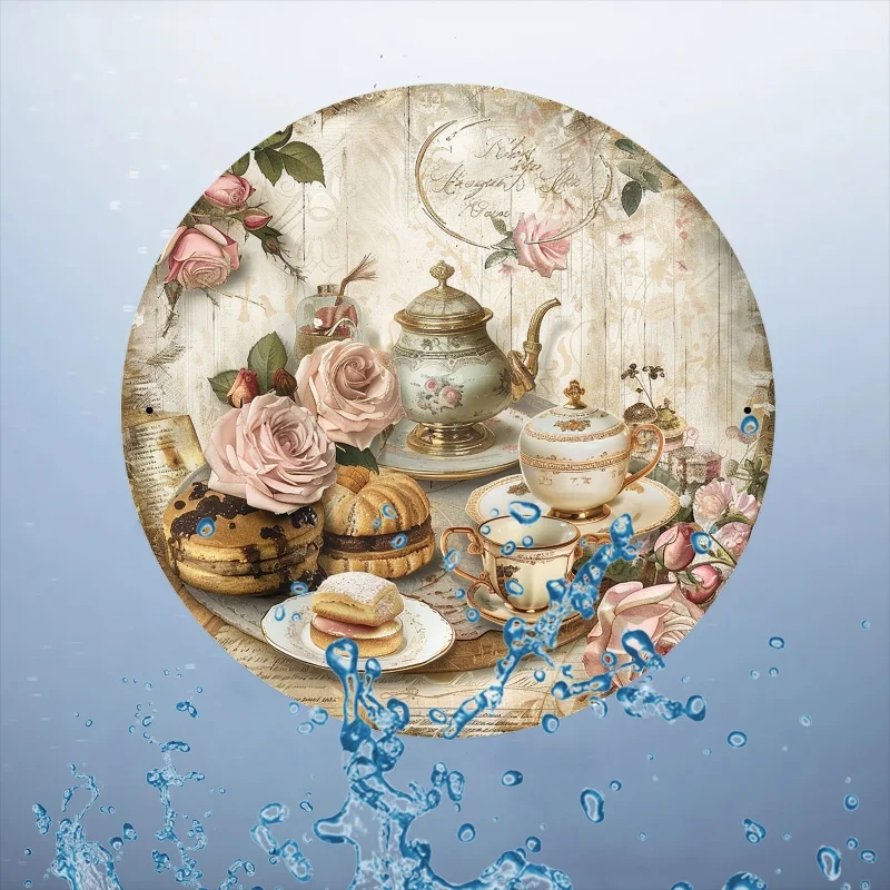 빈티지 빅토리아풍 티룸 및 베이커리 알루미늄 간판 -  - Coffee Tea Library 리뷰 및 가격