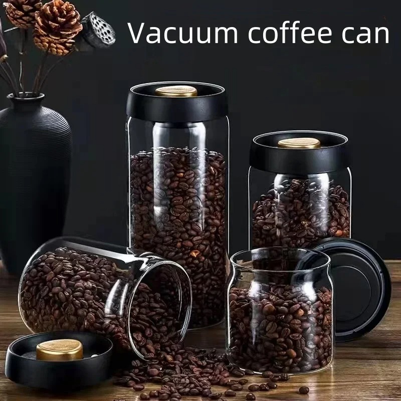 수동 진공 밀폐 커피 병 고붕규산 유리 습기 방지 차  - Coffee Tea Containers 리뷰 및 가격