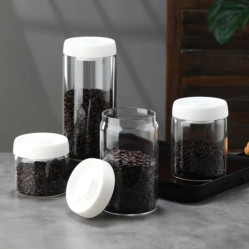 수동 진공 밀폐 커피 병 고붕규산 유리 습기 방지 차  - Coffee Tea Containers 리뷰 및 가격