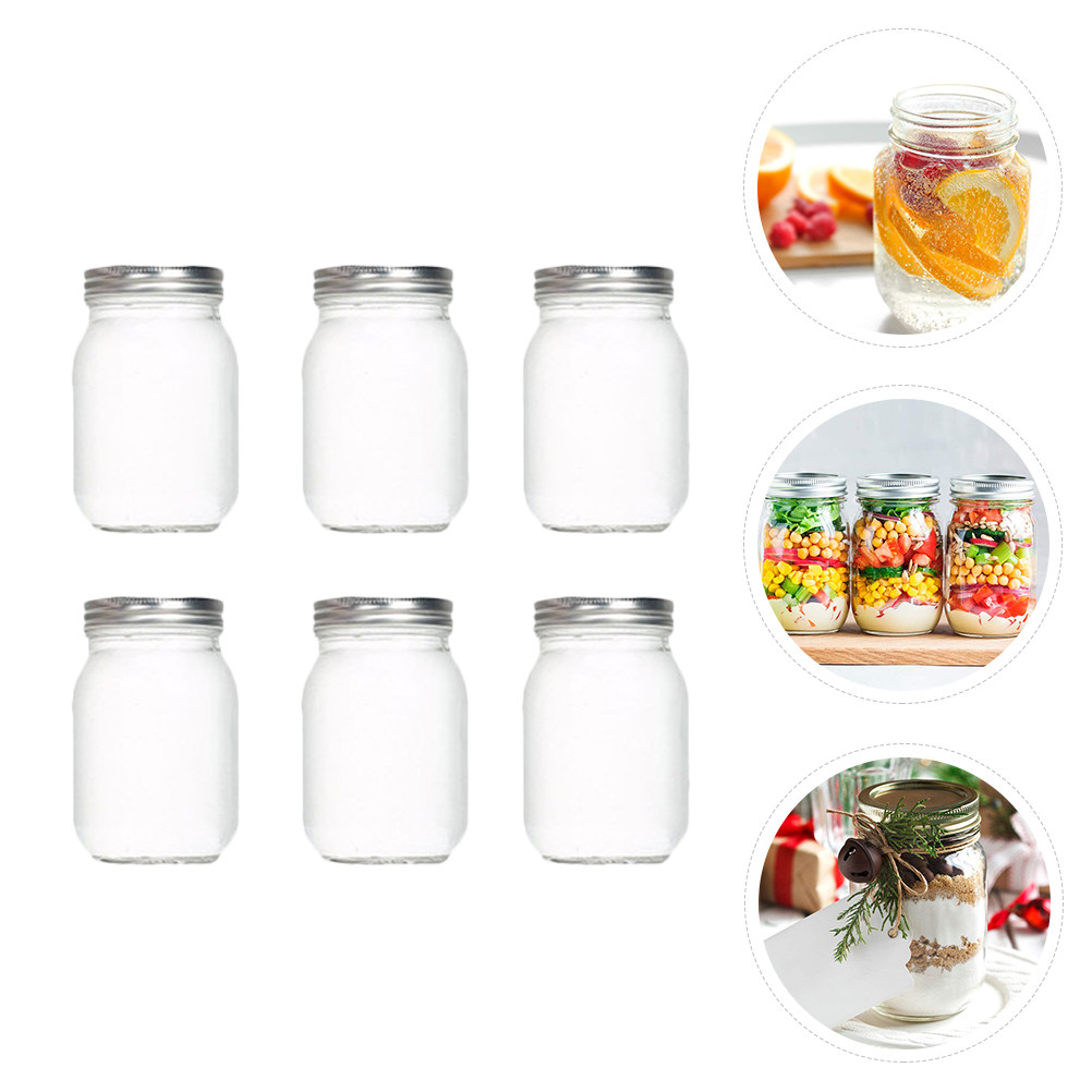 6Pcs 투명한 둥근 유리병, 식품 저장용 밀폐 뚜껑  - Coffee And Tea Glass 리뷰 및 가격