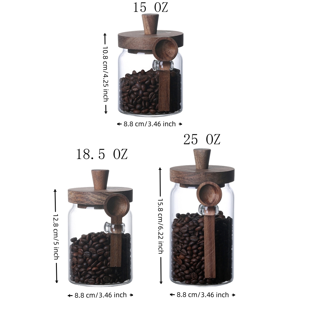 3팩 고붕규산 유리 보관 용기 세트, 어울리는 숟가락  - Coffee And Tea Glass 리뷰 및 가격
