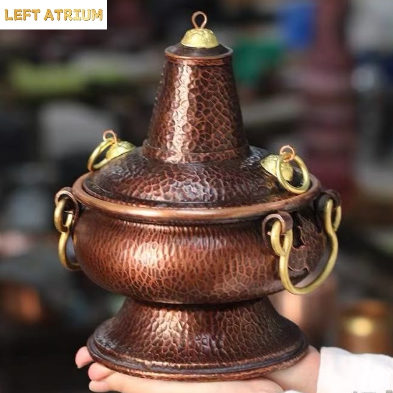 다기능 순수 구리 핫팟 수공예 꽃병 잎사귀 커피콩 용기 - Coffee Tea Containers 리뷰 및 가격