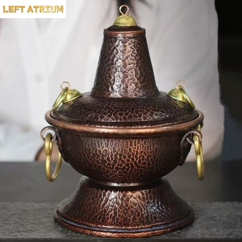 다기능 순수 구리 핫팟 수공예 꽃병 잎사귀 커피콩 용기 - Coffee Tea Containers 리뷰 및 가격