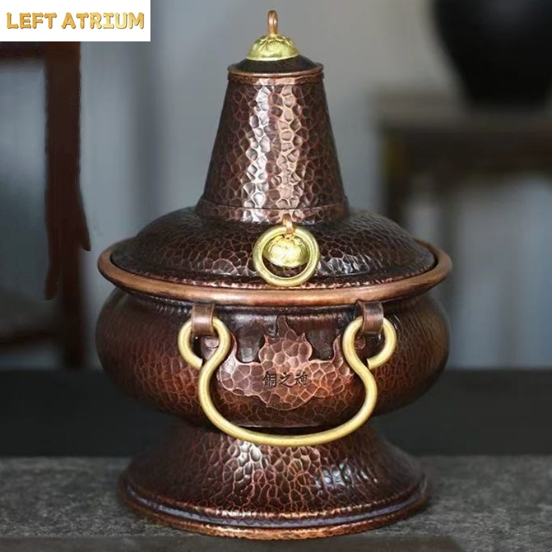 다기능 순수 구리 핫팟 수공예 꽃병 잎사귀 커피콩 용기 - Coffee Tea Containers 리뷰 및 가격