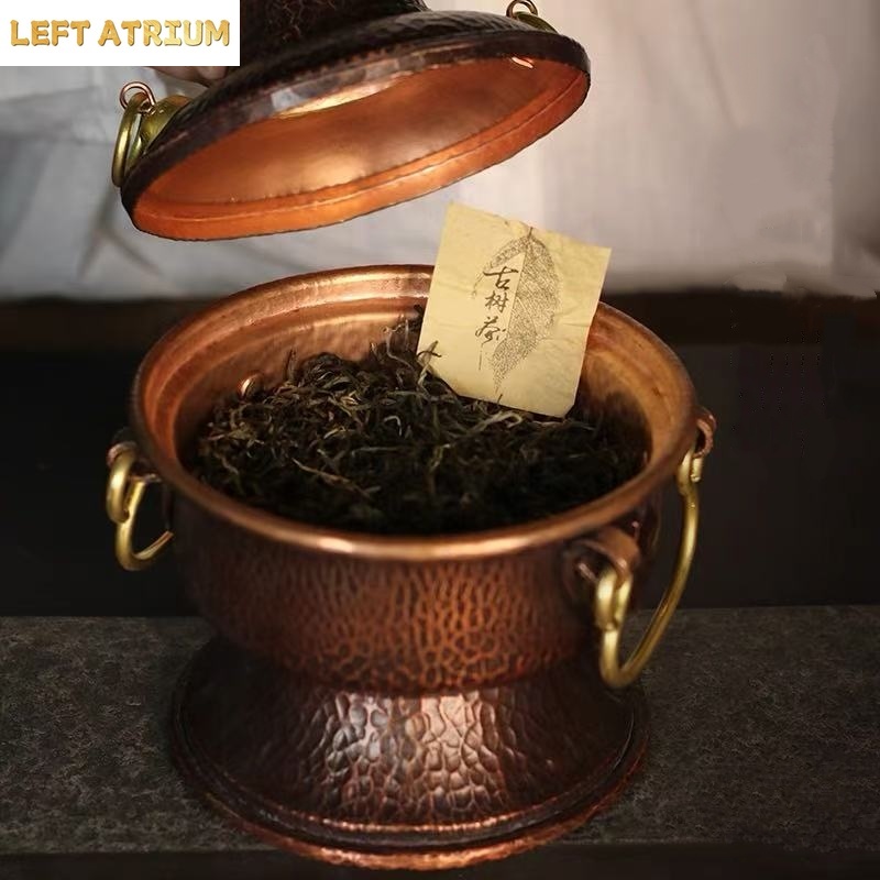 다기능 순수 구리 핫팟 수공예 꽃병 잎사귀 커피콩 용기 - Coffee Tea Containers 리뷰 및 가격