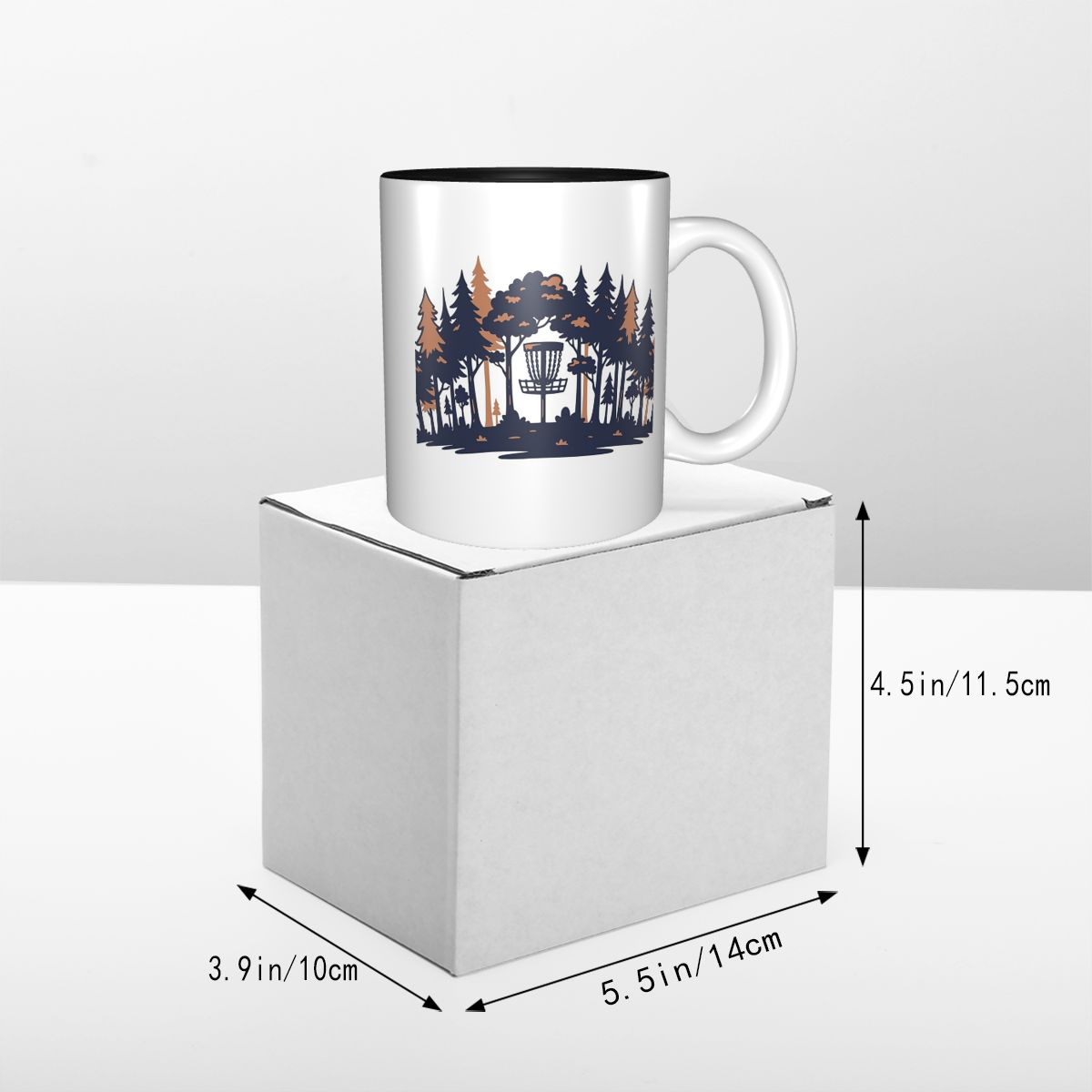 디스크 골프 장면 숲 바구니 실루엣 머그 재미있는 세라 - Coffee Tea Gift Basket 리뷰 및 가격