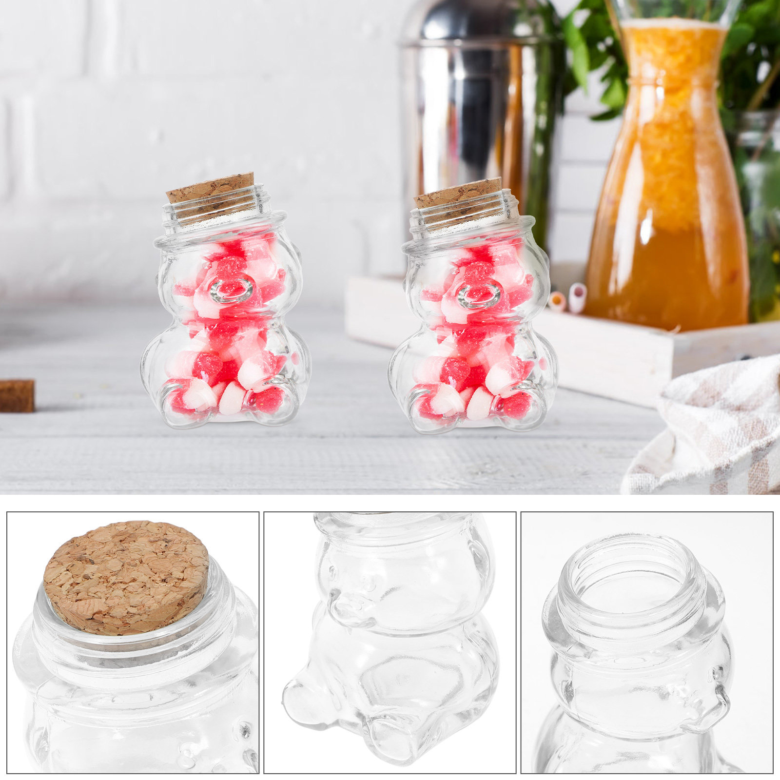 4Pcs 유리 사탕 항아리 세트 사탕, 비스킷, 차,  - Coffee And Tea Glass 리뷰 및 가격