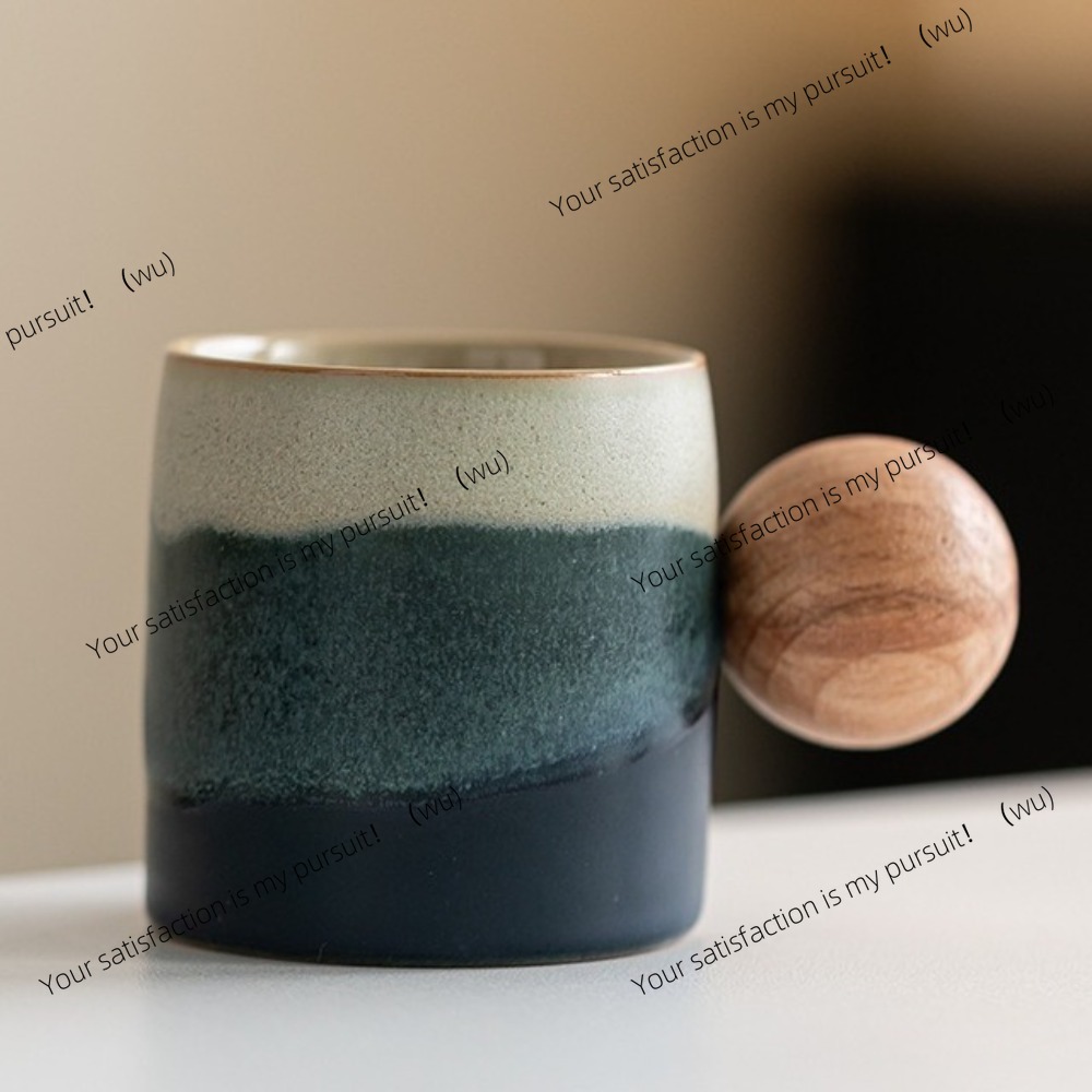 창의적인 세라믹 커피잔 나무 손잡이, 전자레인지 식기세 - Coffee Tea And Cocoa 리뷰 및 가격