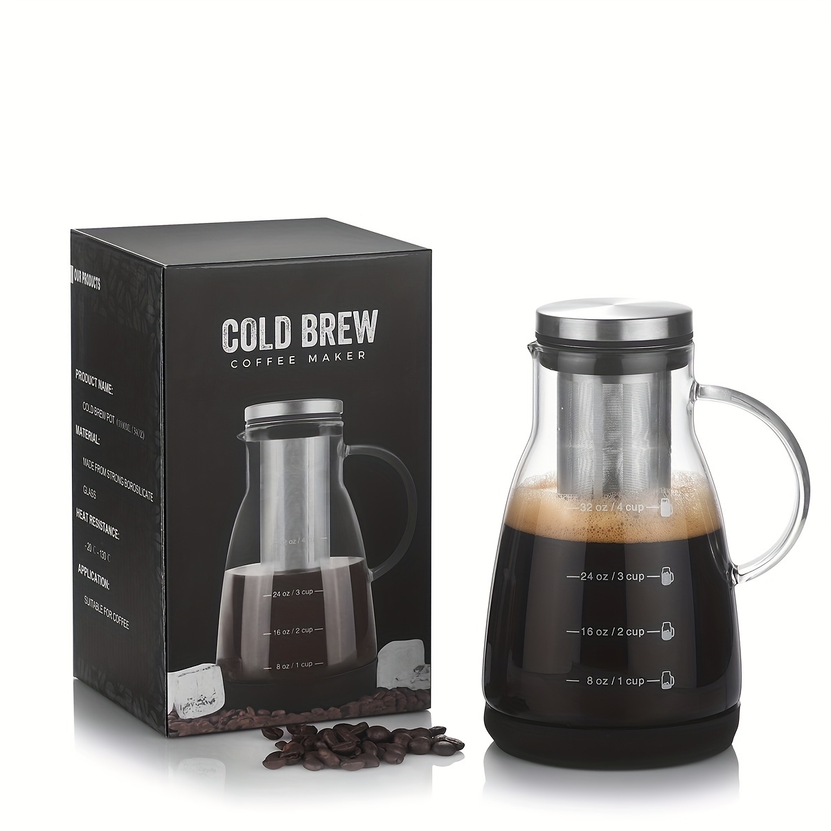 24온스 클래식 유리 콜드브루 커피 피처, 수동 푸어오 - Coffee And Tea Glass 리뷰 및 가격
