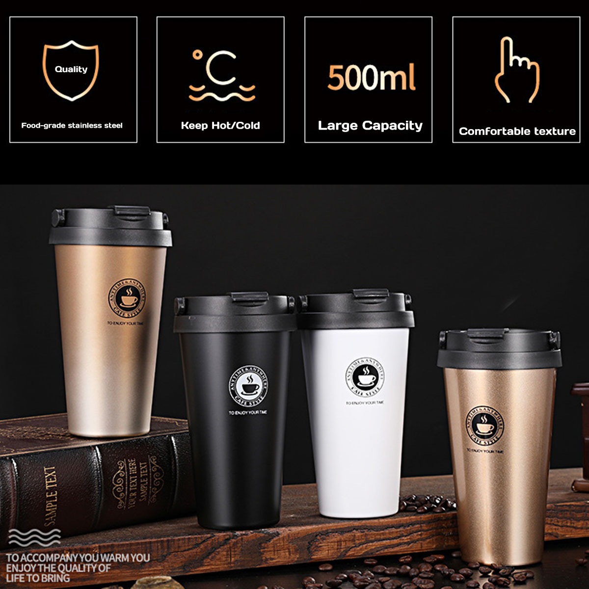 보온 보냉 여행용 커피 머그컵 16온스 스테인리스 스틸 - Double Wall Mug 리뷰 및 가격