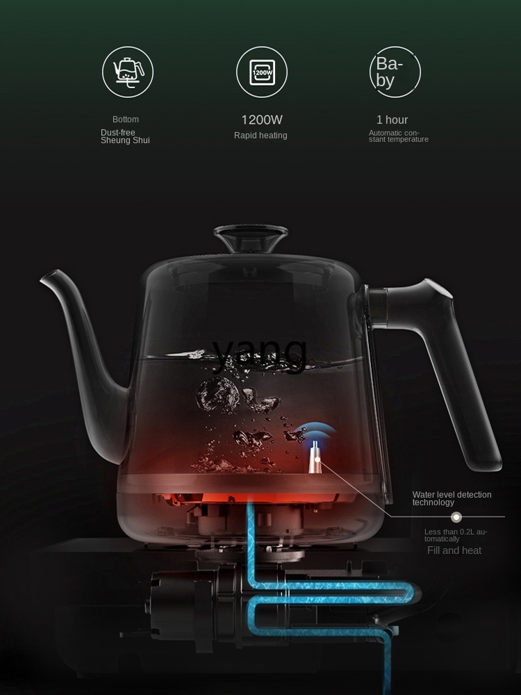 CX 자동 급수 주전자 티 테이블 내장형 통합 유리 세 - Tea & Coffee Quận 1 리뷰 및 가격