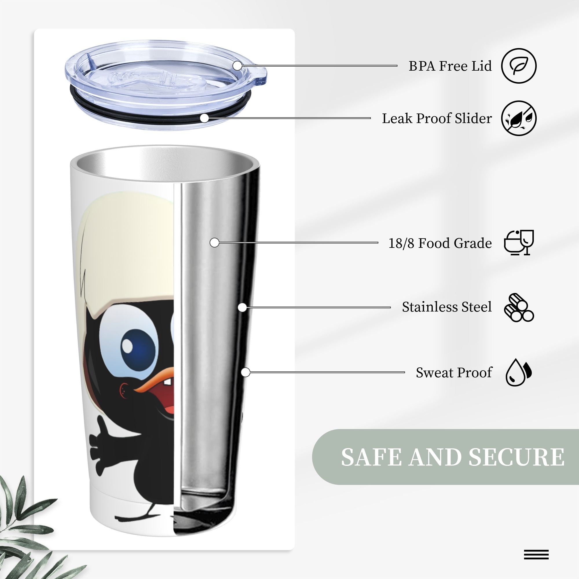 칼리메로 블랙 치킨 보온 텀블러 뚜껑과 빨대 포함 20 - Double Wall Mug 리뷰 및 가격
