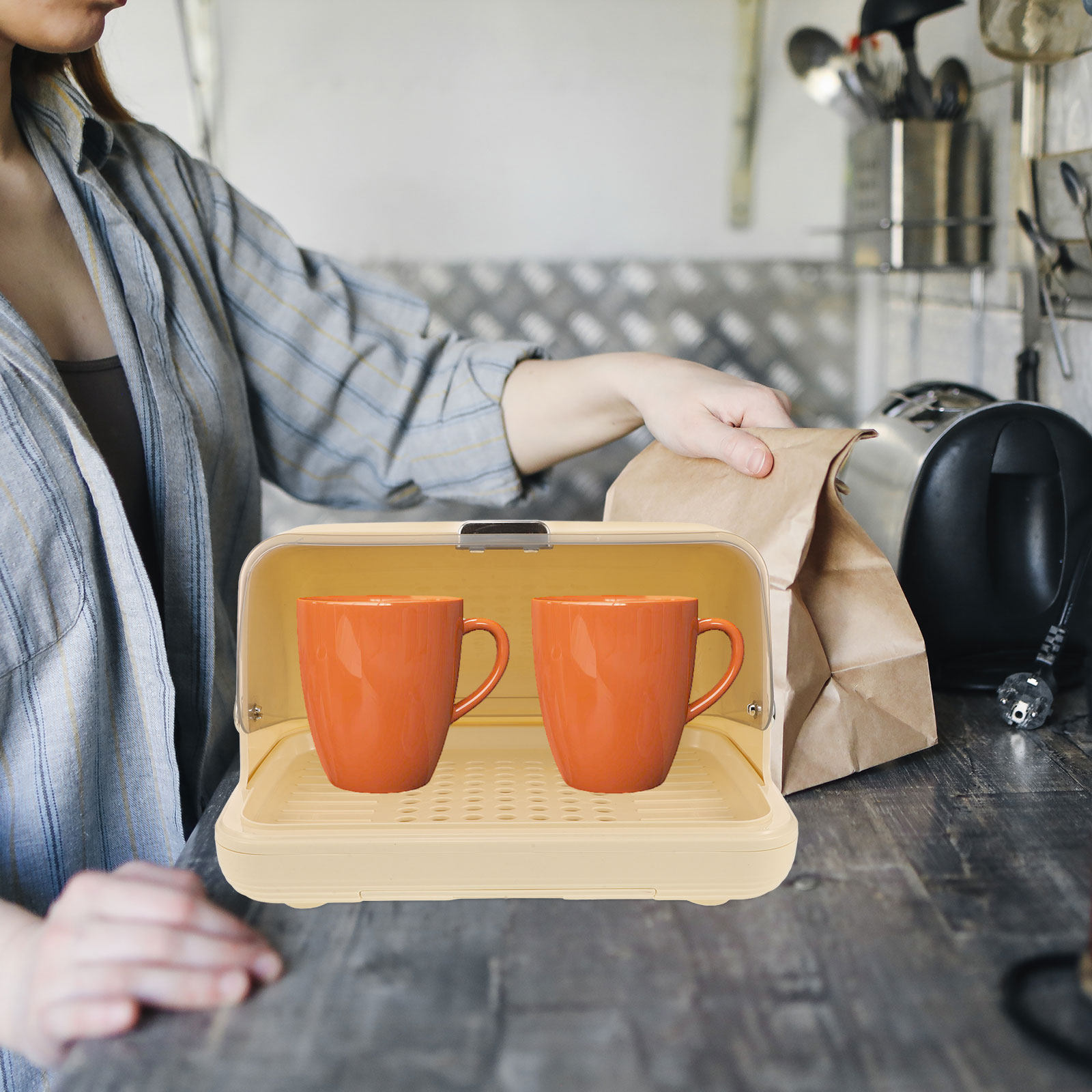 컵 보관 정리함 뚜껑이 있는 데스크탑 컵 랙, 주방 사 - Coffee And Tea Glass 리뷰 및 가격